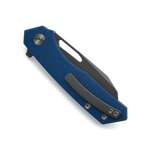 Miguron Knives Keryx - 3.25" 14C28N Dark Grey PVD Blade, Blue Micarta Handle