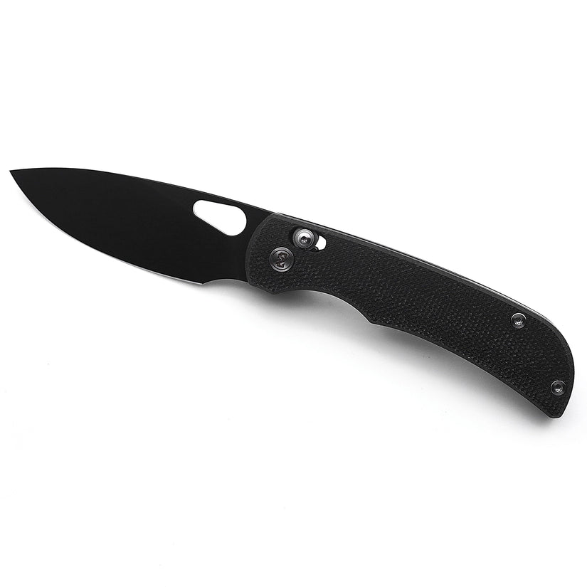 Miguron Moyarl Crossbar Lock - 3.5" 14C28N Black PVD Blade, Black Micarta Handle - MGR-806ABK