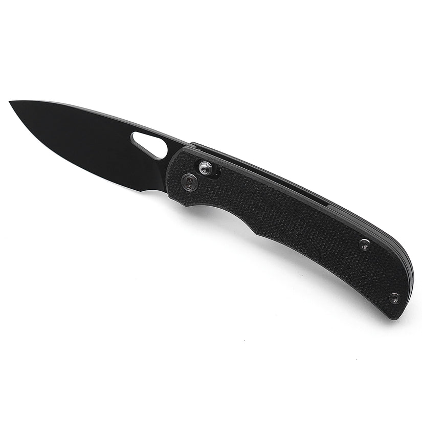 Miguron Moyarl Crossbar Lock - 3.5" 14C28N Black PVD Blade, Black Micarta Handle - MGR-806ABK