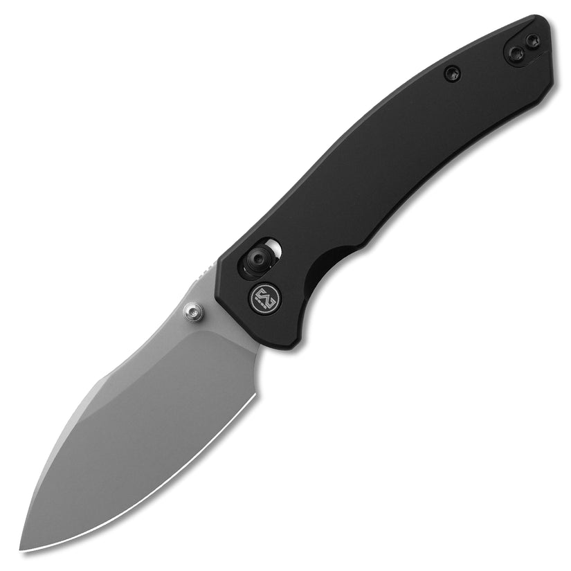 Miguron Norsa - 2.99" D2 Sandblasted Blade, Black PVD Aluminium Handle