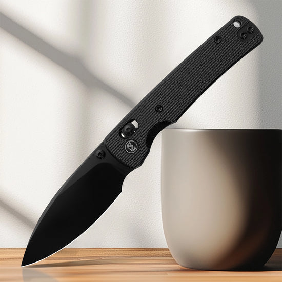 Miguron Vakor - 3.15" 14C28N Black PVD Blade, Black G10 Handle. MGR-817ABK