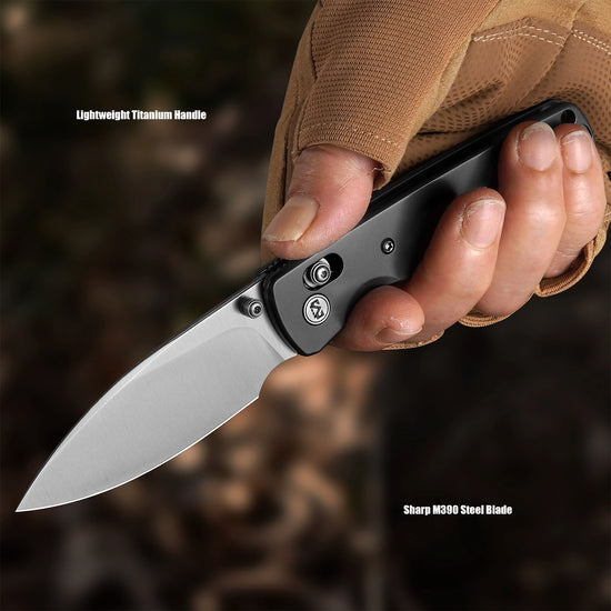 Miguron Vakor - 3.15" M390 Satin Blade, Dark Grey PVD Titanium Handle. MGR-633ADG
