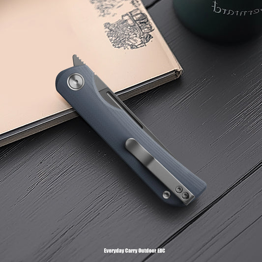 Miguron Vazot - 3.25" D2 Dark Grey PVD Blade, Slate Grey G10 Handle