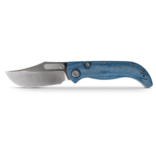 Vosteed Naga A3901 - 3.47" S35VN Satin Blade, Blue Micarta Handle
