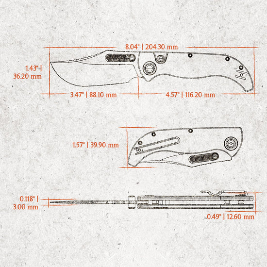 Vosteed Naga A3901 - 3.47" S35VN Satin Blade, Blue Micarta Handle