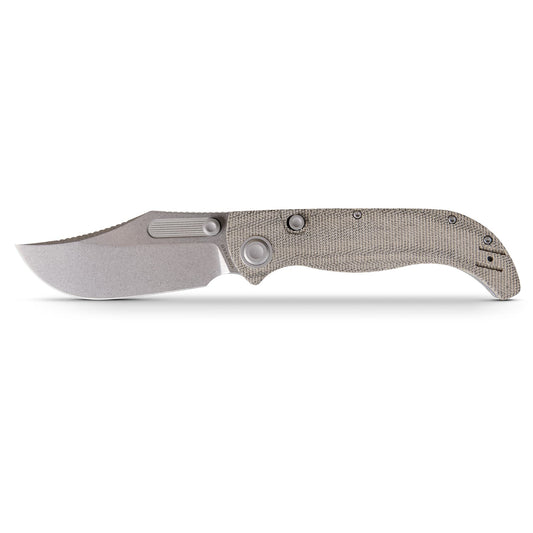 Vosteed Naga A3902 - 3.47" S35VN Stonewash Blade, Green Micarta Handle