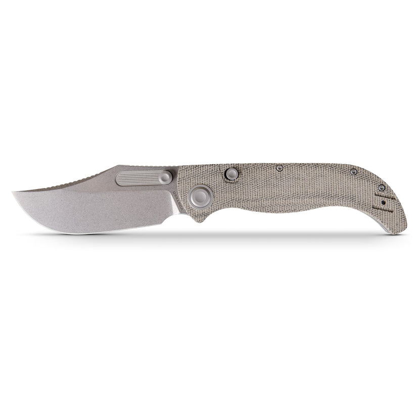 Vosteed Naga A3902 - 3.47" S35VN Stonewash Blade, Green Micarta Handle
