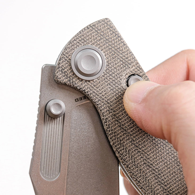 Vosteed Naga A3902 - 3.47" S35VN Stonewash Blade, Green Micarta Handle