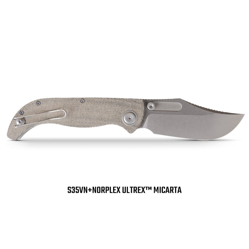 Vosteed Naga A3902 - 3.47" S35VN Stonewash Blade, Green Micarta Handle
