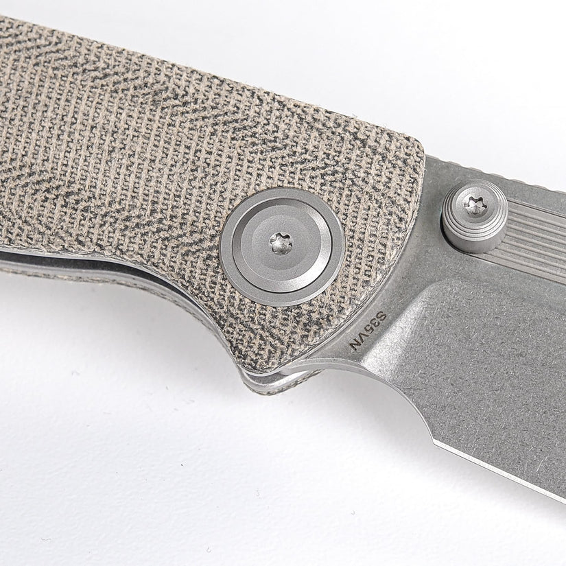 Vosteed Naga A3902 - 3.47" S35VN Stonewash Blade, Green Micarta Handle