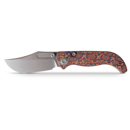 Vosteed Naga A3904 - 3.47" S35VN Stonewash Blade, Copper Raindrop Micarta Handle