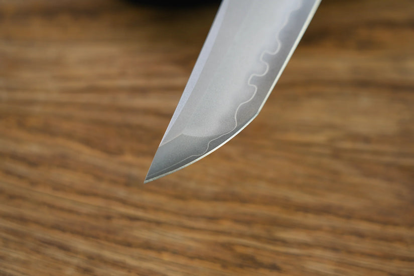 North Mountain Blade Chop 2 Bronze - 3.4" SLD-Magic Steel San Mai Tanto Blade, Bronze Lines Handle