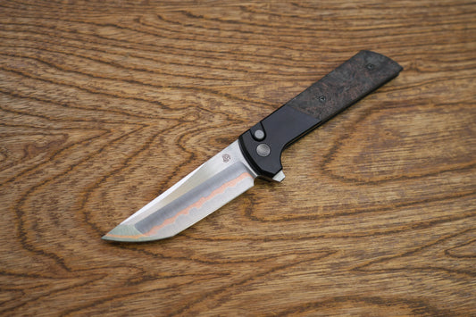 North Mountain Blade Forged Copper - 3.4" SLD-Magic Steel Forged Copper Blade, Aluminium Copper Carbon Fibre Handle