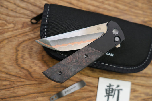North Mountain Blade Forged Copper - 3.4" SLD-Magic Steel Forged Copper Blade, Aluminium Copper Carbon Fibre Handle