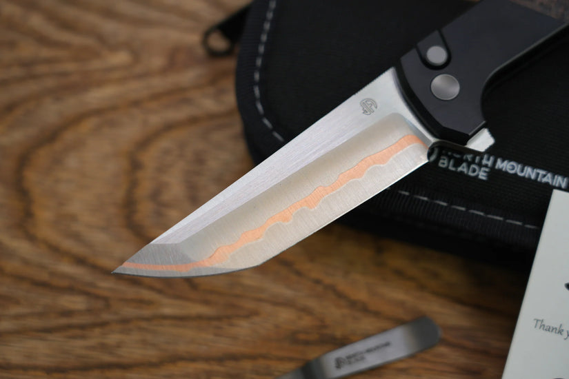 North Mountain Blade Forged Copper - 3.4" SLD-Magic Steel Forged Copper Blade, Aluminium Copper Carbon Fibre Handle