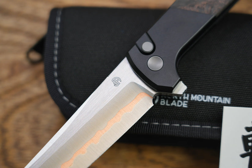 North Mountain Blade Forged Copper - 3.4" SLD-Magic Steel Forged Copper Blade, Aluminium Copper Carbon Fibre Handle
