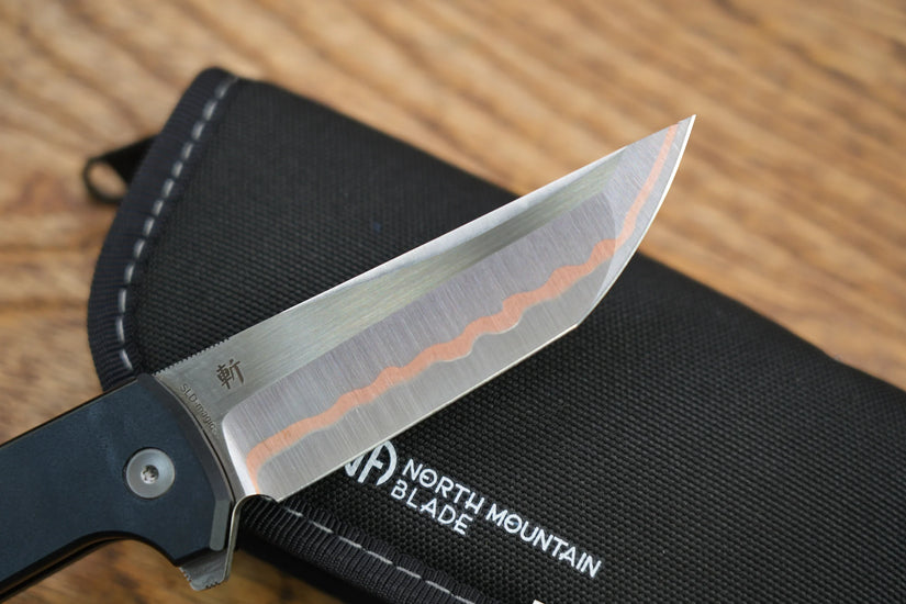 North Mountain Blade Forged Copper - 3.4" SLD-Magic Steel Forged Copper Blade, Aluminium Copper Carbon Fibre Handle