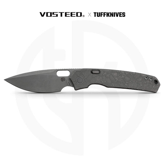 Vosteed Psyop A2222 - 3.32" Elmax Acid Wash & Stonewash Blade, Titanium Handle