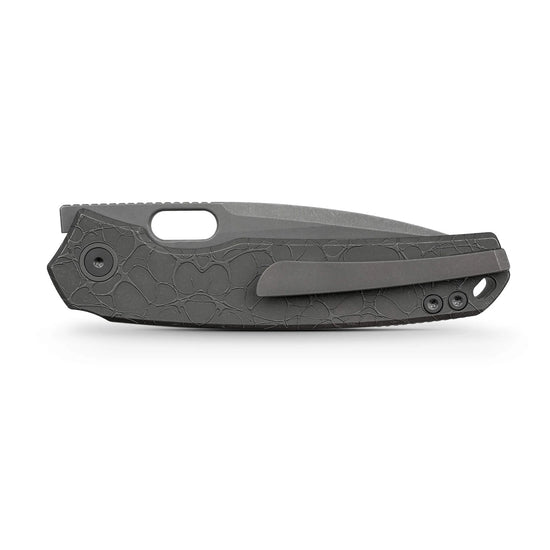 Vosteed Psyop A2222 - 3.32" Elmax Acid Wash & Stonewash Blade, Titanium Handle