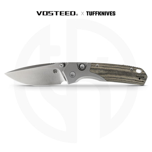 Vosteed Psyop 299 A2218 - 2.99" S35VN Satin Blade, Green Micarta & Titanium Handle