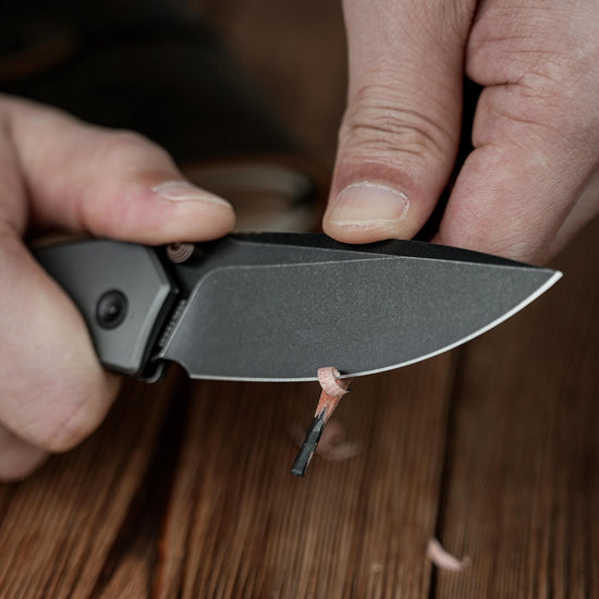 Vosteed Psyop 299 A2219 - 2.99" S35VN Black Stonewash Blade, Black Micarta & Titanium Handle