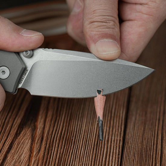 Vosteed Psyop 299 A2220 - 2.99" S35VN Stonewash Blade, Green Micarta & Titanium Handle