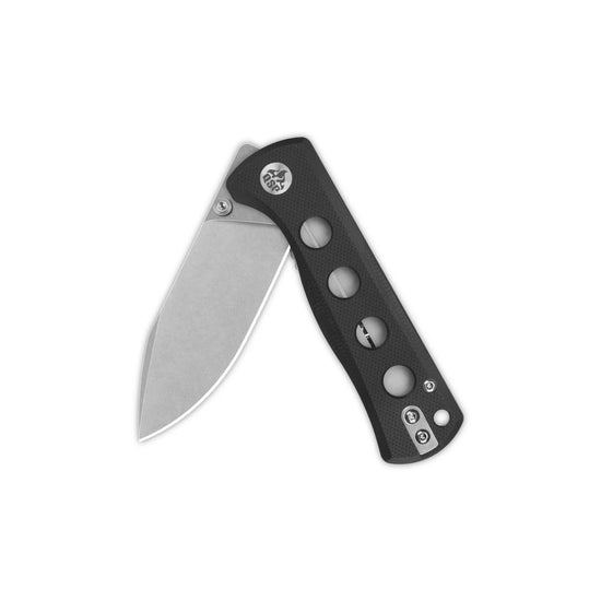 QSP Canary Folder - 2.84" 14C28N Stonewashed Blade, Black G10 Handle - QS150-A1