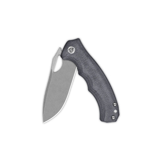 QSP Gorilla - 3.37" 14C28N Stonewashed Blade, Black Micarta Handle - QS153-A1