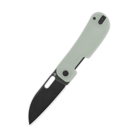 QSP Variant PE - 3" 14C28N Black Stonewashed Blade, Jade G10 Handle - QS154-B