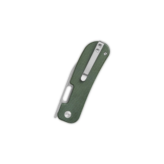 QSP Variant PE - 3" 14C28N Stonewashed Blade, Green Micarta Handle - QS154-D