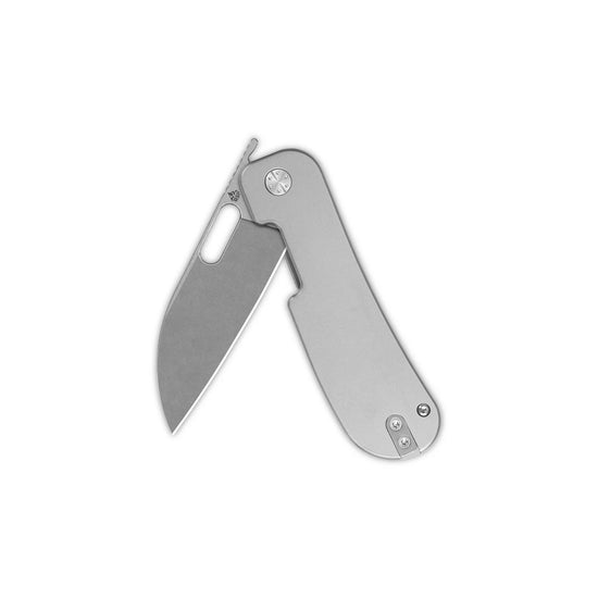 QSP Variant PE - 3" 14C28N Stonewashed Blade, Beadblasted Titanium Handle - QS154-E