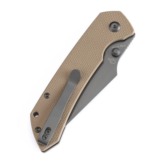 Tenable Fenrir T1034F4 - 3.45" 14C28N Grey Blade, Sand G10 Handle