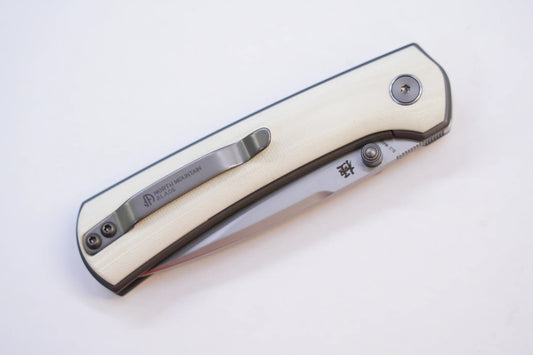 North Mountain Blade Ultra G10 - 3" SLD-Magic Steel Drop Point Blade, White G10 Handle