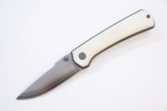 North Mountain Blade Ultra G10 - 3" SLD-Magic Steel Drop Point Blade, White G10 Handle