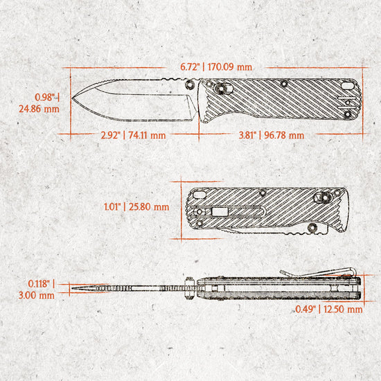 Vosteed Vombat A4104 - 2.92" M390 Satin Zulu Blade, Grey Aluminium Handle