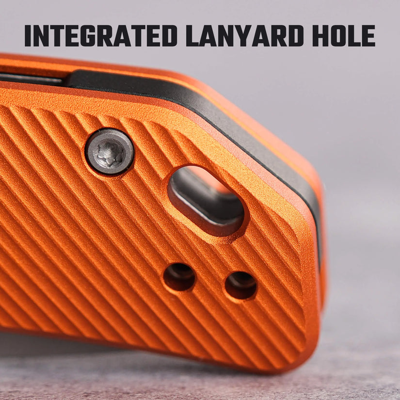 Vosteed Marten A1604 - 2.98" 154CM Stonewash Blade, Orange Aluminium Handle