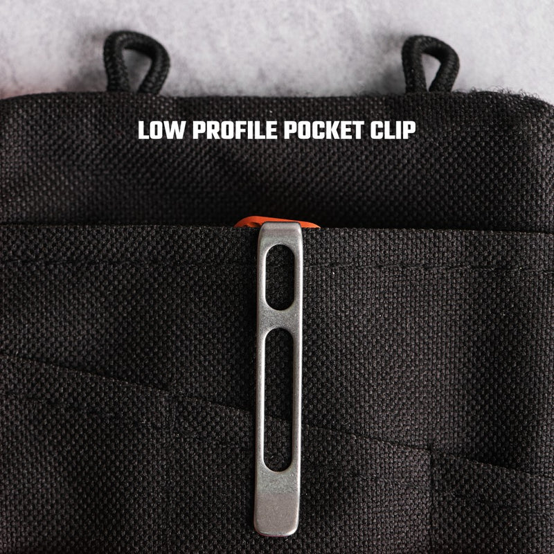 Vosteed Marten A1604 - 2.98" 154CM Stonewash Blade, Orange Aluminium Handle