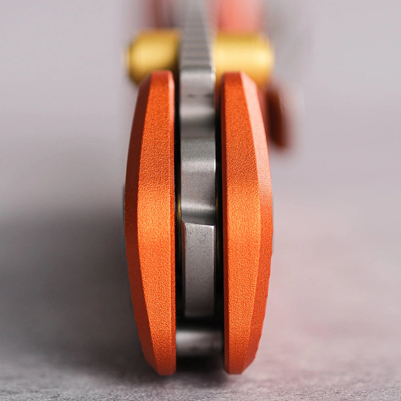 Vosteed Marten A1604 - 2.98" 154CM Stonewash Blade, Orange Aluminium Handle