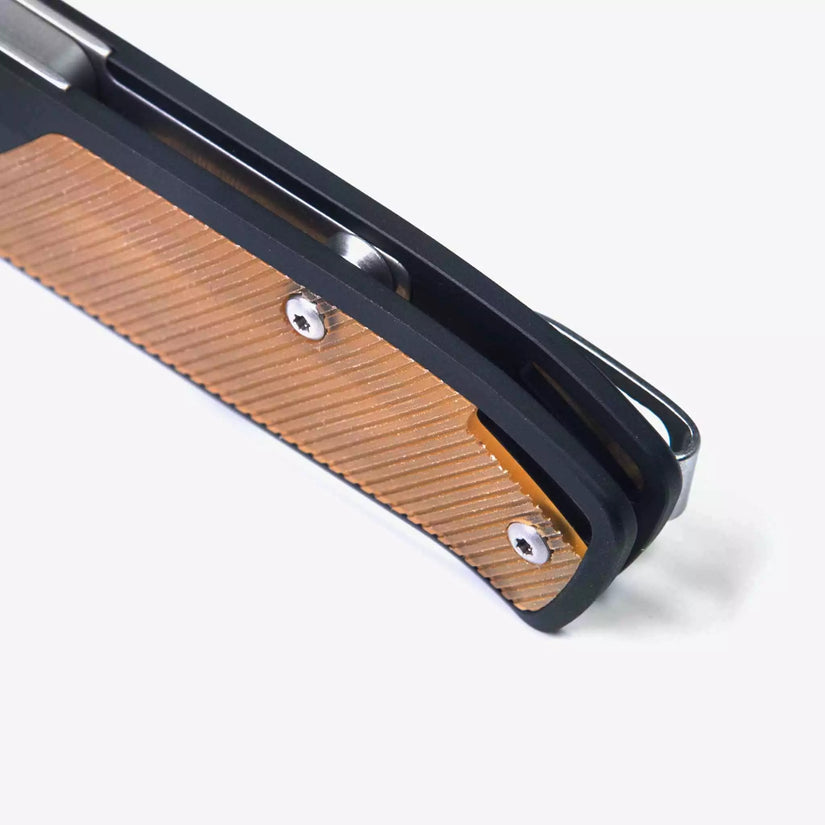 Flytanium Arcade Ultem FLY-1251 - 3.2" S35VN Stonewashed Drop Point Blade, Black/Ultem Aluminium Handles