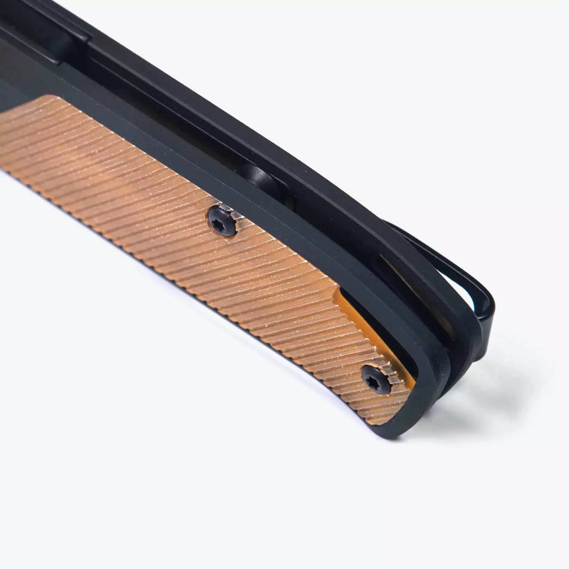 Flytanium Arcade Ultem FLY-1252 - 3.2" S35VN Black DLC Drop Point Blade, Black/Ultem Aluminium Handles