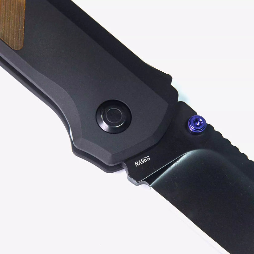 Flytanium Arcade Ultem FLY-1252 - 3.2" S35VN Black DLC Drop Point Blade, Black/Ultem Aluminium Handles