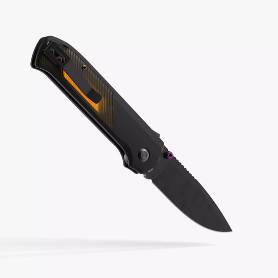 Flytanium Arcade Ultem FLY-1252 - 3.2" S35VN Black DLC Drop Point Blade, Black/Ultem Aluminium Handles