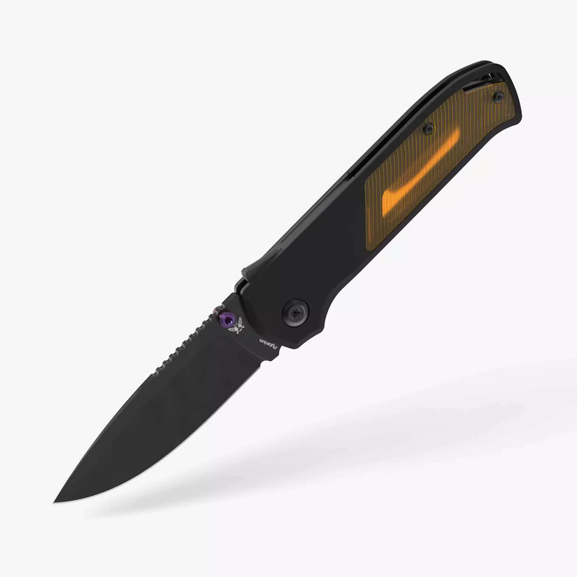 Flytanium Arcade Ultem FLY-1252 - 3.2" S35VN Black DLC Drop Point Blade, Black/Ultem Aluminium Handles