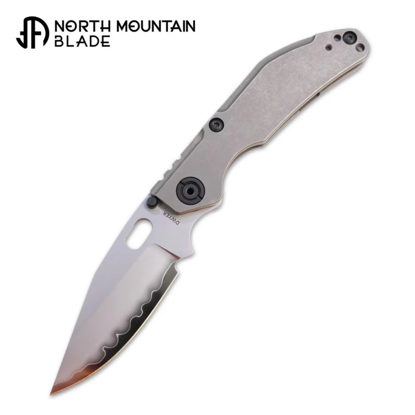 North Mountain Blade x Duane Dwyer BBNM - 3.62" SLD-Magic Bowie Blade, Titanium Handle