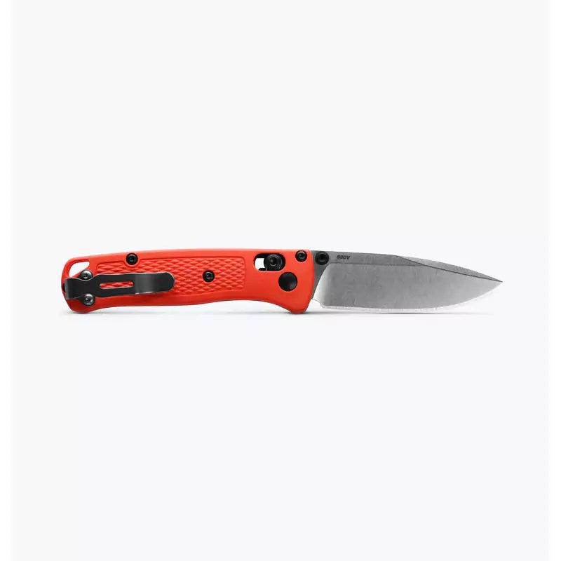 Benchmade Mini Bugout 533-04 - 2.82" S30V Stonewash Blade, Mesa Red Grivory Handles