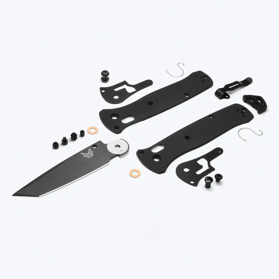 Benchmade Bailout 537GY-03 - M4 Tungsten Grey Cerakote Tanto Blade, Black Aluminium Handles