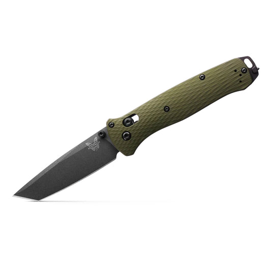 Benchmade Bailout 537GY-1 - M4 Grey Cerakote Tanto Blade, Woodland Green Aluminium Handles