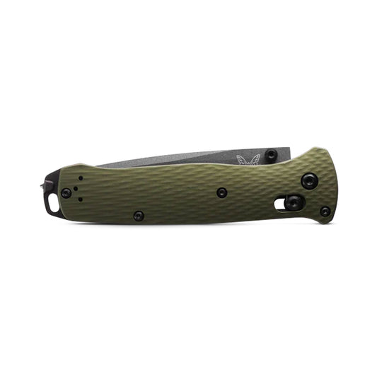 Benchmade Bailout 537GY-1 - M4 Grey Cerakote Tanto Blade, Woodland Green Aluminium Handles
