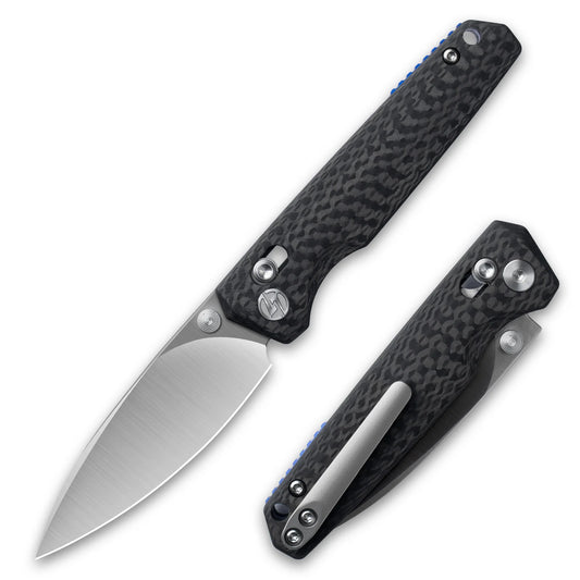 Olitans C045-S - 2.6" M390 Satin Blade, Carbon Fibre Handle