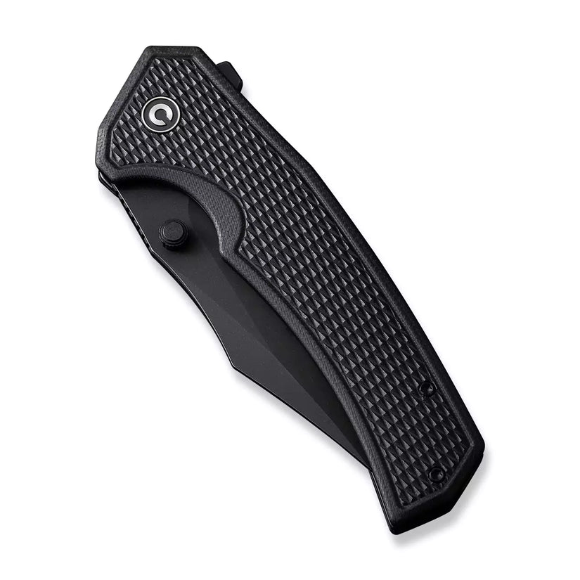 Civivi Vexillum C23003D-1 - 3.81" Nitro-V Black Stonewashed Blade, Milled Black G10 Handles